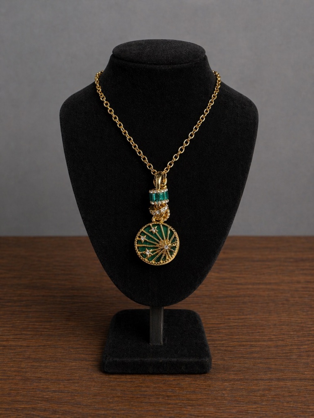 NWT J. Crew Gold-tone Necklace with Blue Enamel Starburst Medallion